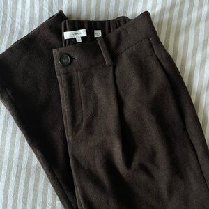 Vince Pleated Soft Brown Wool Pants